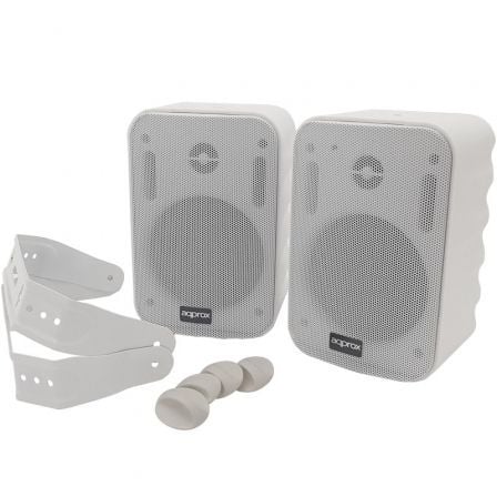 Approx Altavoces Autoamplificados APPSPK15X2 30W 2.0 Estéreo, Blanco, 15W+15W, Controles Graves/Agudos/Volumen, Soporte Pared Incluido